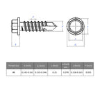 VGBUY 200pcs Self Drilling Screws for Metal,#8 x 5/8 Inch 410 Stainless Steel Self Tapping Sheet Metal Screws,Self Tapping Screws for Metal,Hex Washer Head