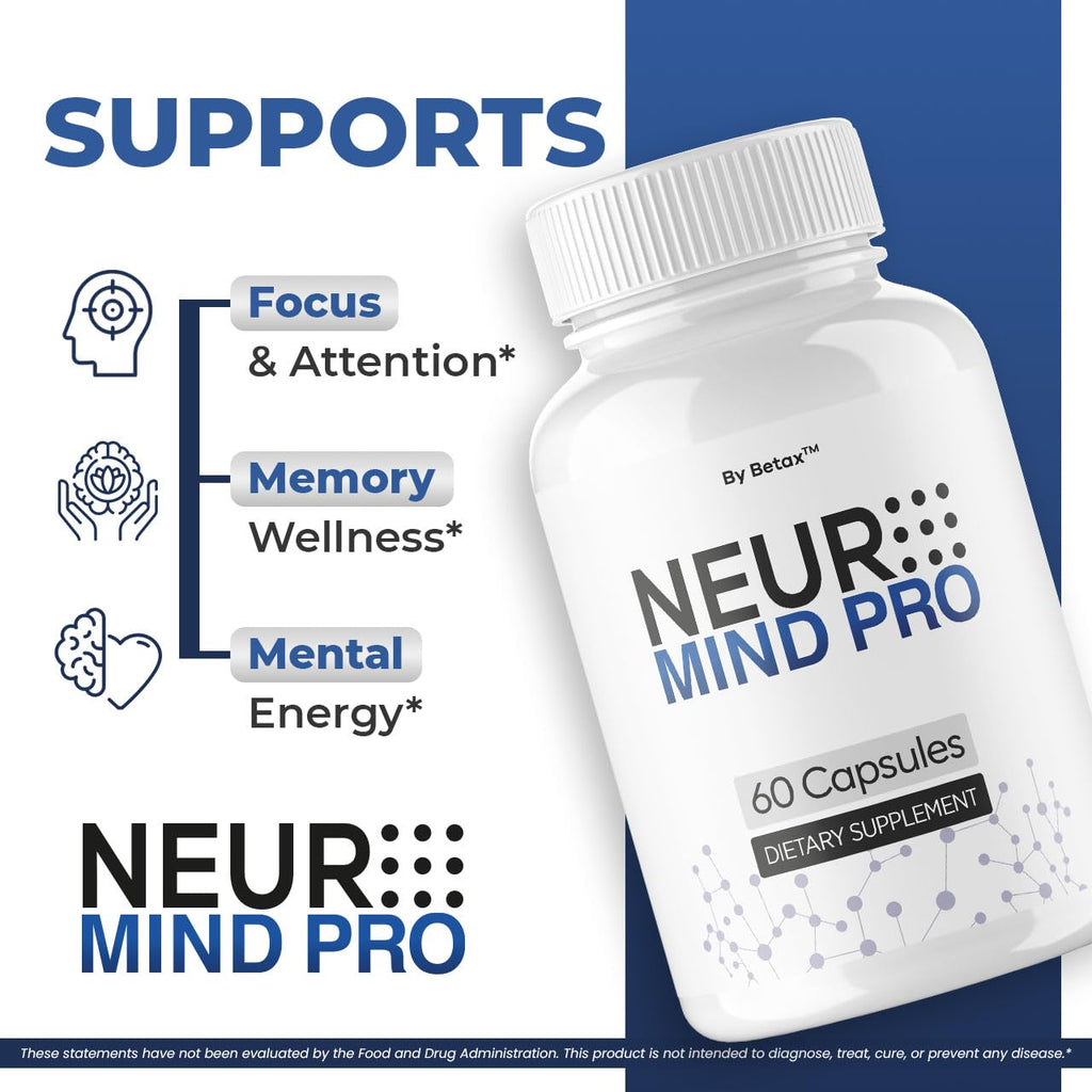 (2 Pack) NeuroMind Pro - Official Neuro Mind Pro Capsules Advanced Formula with All Natural Ingredients, NeuroMindPro Original Brain Health Pills Support for Wellness, 120 Capsules for 2 Months