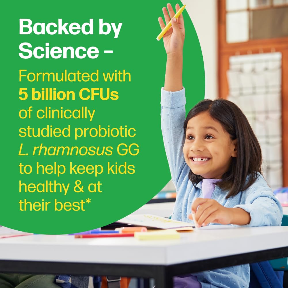 Culturelle Kids Chewable Daily Probiotic for Kids, Ages 3+, 30 Count, #1 Pediatrician-Recommended Brand, Natural Berry Flavored Daily Probiotics for Digestive Health, Oral Care & Immune Support