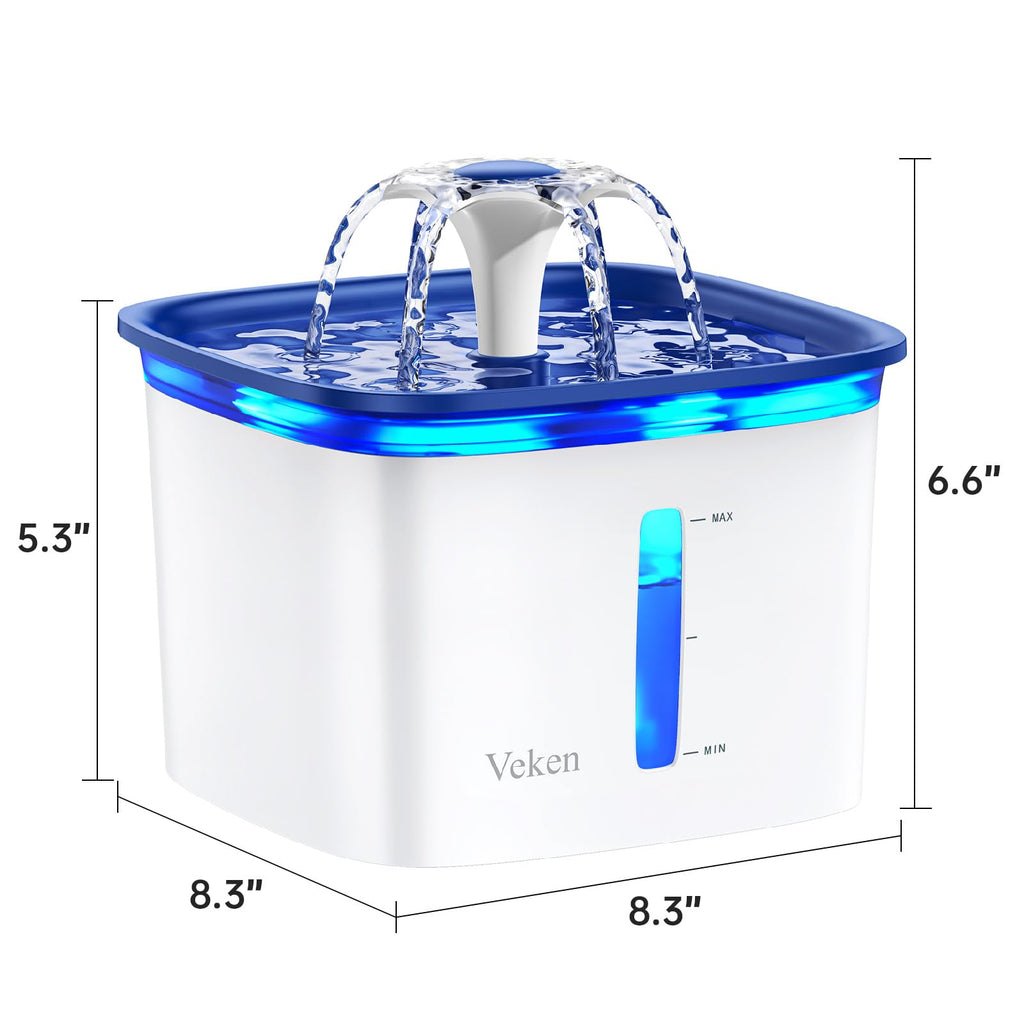 Veken Innovation Award Winner 95oz/2.8L Cat Water Fountain, C1 Classic