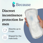 Because Premium Guards for Men - 20 Count Pack of Discreet, Individually Wrapped Bladder Protectors - Complete Absorbency, Fast-Locking, Odor Control - Comfort Fit, 2 Cups of Absorbency
