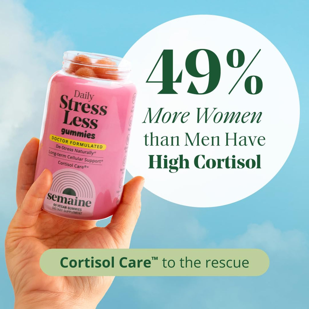 Semaine Stress Less Gummy with Cortisol Care™ 60 Count – Daily Support for Stress, Mood & Sleep