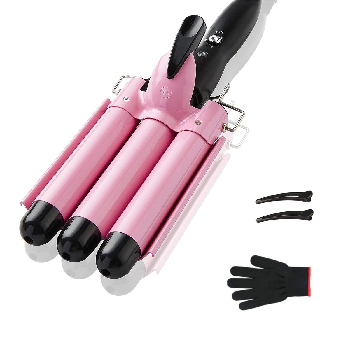 TOP4EVER 3 Barrel Curling Iron, 1-Inch Hair Crimper Tool for Women