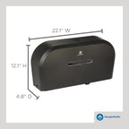 Georgia-Pacific Two-Roll Jumbo Jr. Toilet Paper Dispenser by GP PRO, Black, 59210, 22.1"W x 4.8"D x 12.1" H