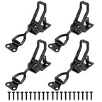 E-TING 4Pack Heavy Duty Toggle Clamp Latch 300Kg 661Lbs Holding Capacity 4003 Pull Latch Clamps Black Adjustable Quick Release Hasp Clamps for Smoker Cabinet Boxes Case Trunk Jig Metal Catch Set