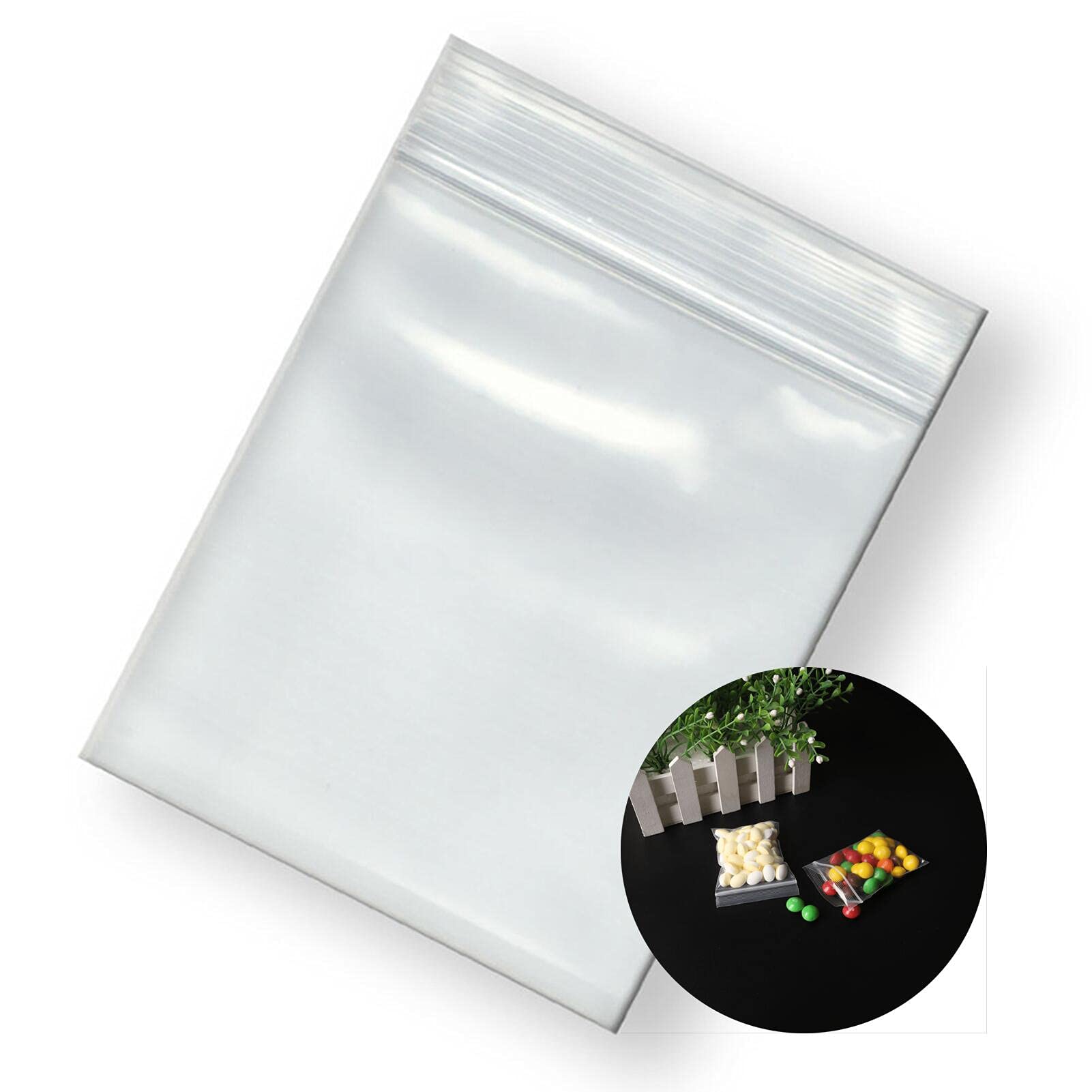 JINYONBAG Small Plastic Bags 3x3, 400pcs, Transparent for Pills, Clear Reusable Baggies for Jewelry, Coins, Candy, etc