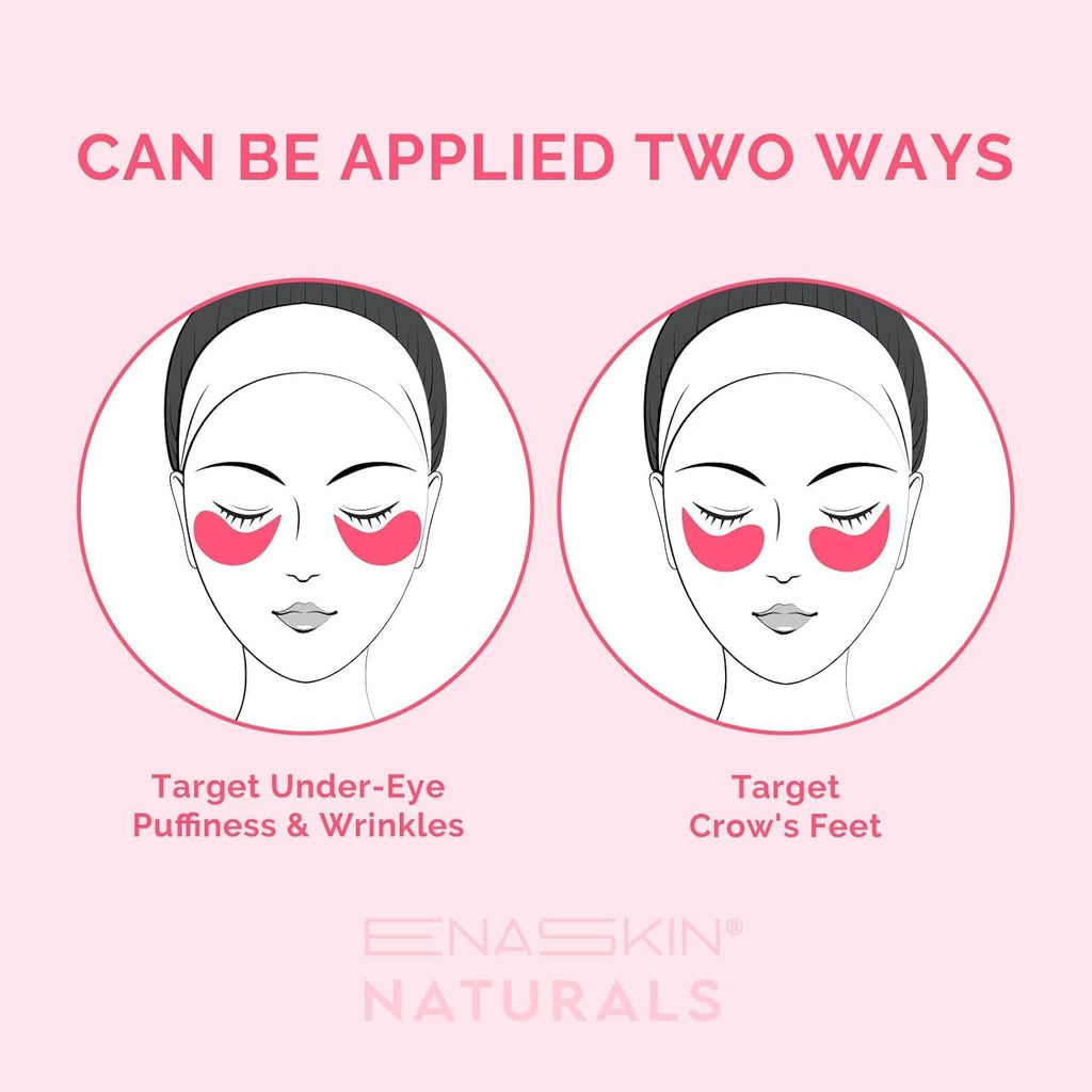 Enaskin Naturals Under Eye Patches for Dark Circles: 60 Pairs Caffeine Eye Gels Mask - Reduce Wrinkles Puffy & Bags - Skin Treatment Pads - Anti Aging Moisturizer For Women (Pink 2 Pack)