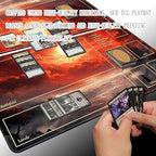 MTG Playmat Size 24x14in Free Storage Bags Non-Slip Backing Printing, Ideal for Card Game Enthusiasts TCG Playmat (with Zone,Bloody Night)
