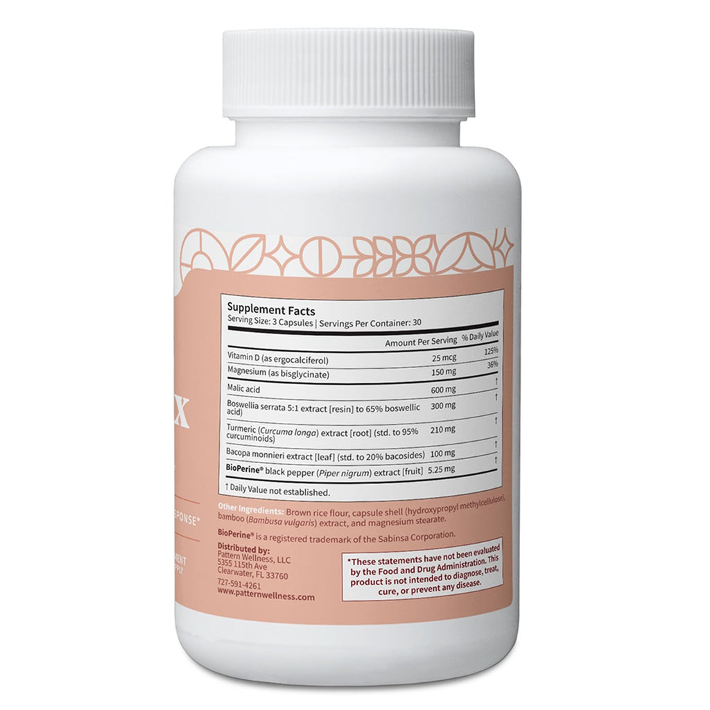 Pattern Wellness Fibro Complex – Advanced Formula with BioPerine® for Nutrient Absorption – Supports Muscle, Joint & Mobility Health – 180 Vegan Capsules
