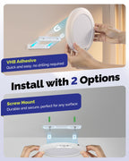 Aggforbl 2PCs 10,000mAh Rechargeable Ceiling Light with Remote, Wireless Waterproof Shower Lights 3000K/4000K/6000K, Battery Powered Light for Closet Battery Operated, Motion Sensor Lights No Wiring
