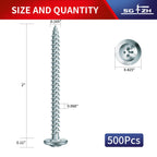 #8 x 2 Inch Wood Screw 500Pcs Alloy Steel Standard Thread Truss Head Fast Self Tapping by SG TZH
