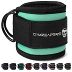 Gymreapers Ankle Straps (Pair) For Cable Machine Kickbacks, Glute Workouts, Lower Body Exercises - Adjustable Leg Straps with Neoprene Padding (Mint, Pair)