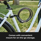 Master Lock Black Set Your Own Combination Bike Cable Lock, Metal Cable Lock has a Weather Resistant Vinyl Coating for Outdoor Durability, 5 Feet Long, 8370D