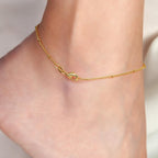 CANNCI 14K Gold Anklets for Women Ankle Bracelets for Women Waterproof Beaded Anklets Charm Jewelry Everyday Wear Sizes 9-11 Inches (10, Inches)