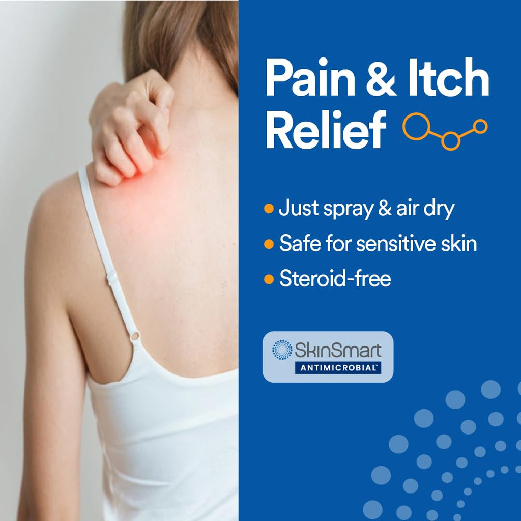 SkinSmart Antimicrobial Eczema Therapy with Hypochlorous Acid, Safely Removes Bacteria so Skin Can Heal, for Adults, Kids and Seniors, 8 Ounce Clear Spray