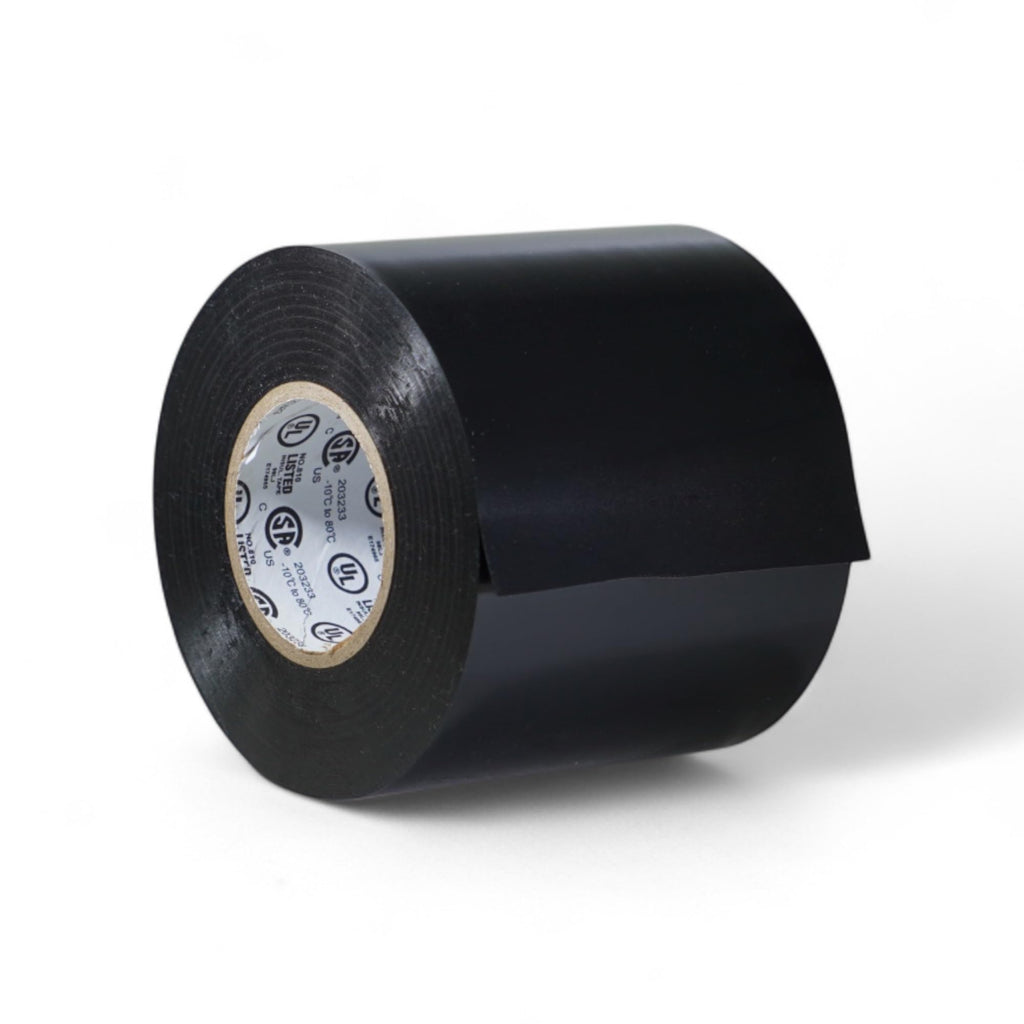 GGR Supplies T.R.U. EL7566-AW Professional Grade Rubber Black PVC Electrical Tape, Rated up to 600 Volts and 176 F - UL/CSA/CE Listed Synthetic: 3 in. x 66 Ft. (8 Mil)
