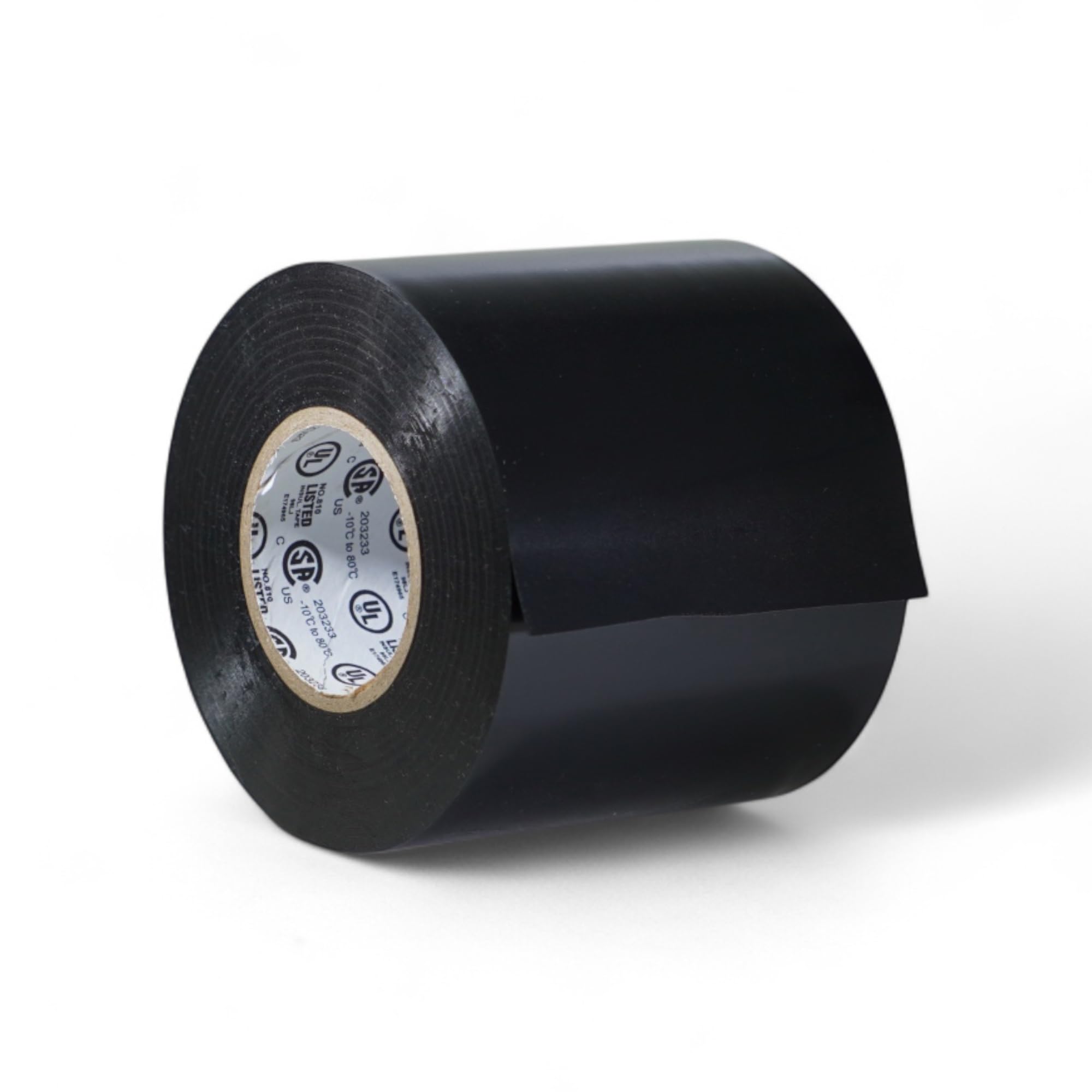 GGR Supplies T.R.U. EL7566-AW Professional Grade Rubber Black PVC Electrical Tape, Rated up to 600 Volts and 176 F - UL/CSA/CE Listed Synthetic: 3 in. x 66 Ft. (8 Mil)