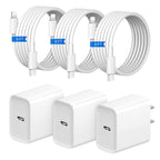 iPhone Charger Fast Charging 3+3Pack 20W USB C Charger with Lightning Cable