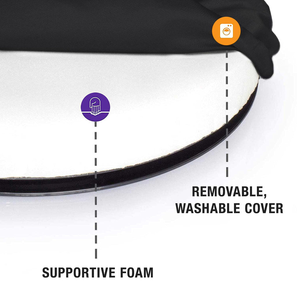 HealthSmart 360 Degree Swivel Seat Cushion, Chair Assist for Elderly, Swivel Seat Cushion for Car, Twisting Disc, Black Leather, 15 Inches in Diameter