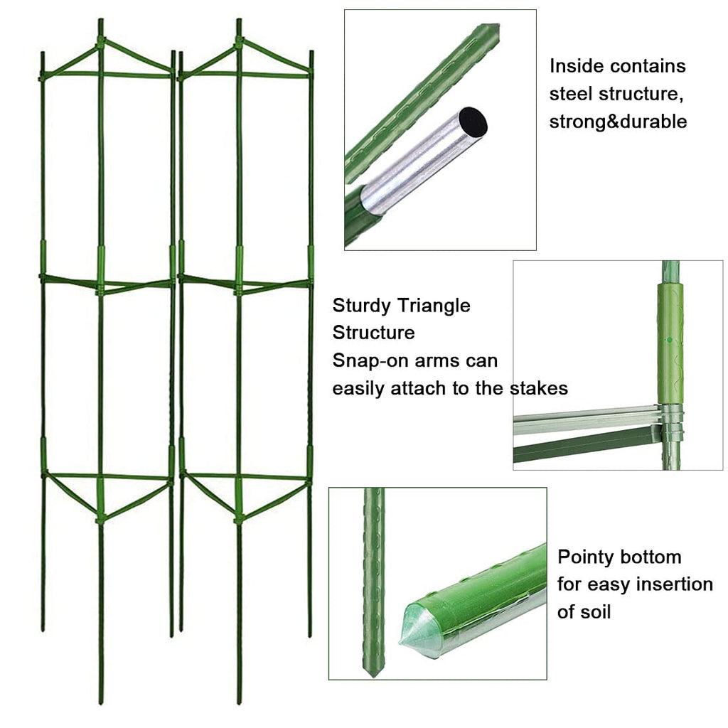 4 Pack Tomato Cage Plant Support Assembled -48inch Vegetable Trellis,Assembled Multi-Functional Garden Trellis Garden Trellis for Climbing Vegetables,Climbing Plants, Vegetables, Flowers, Fruits, Vine