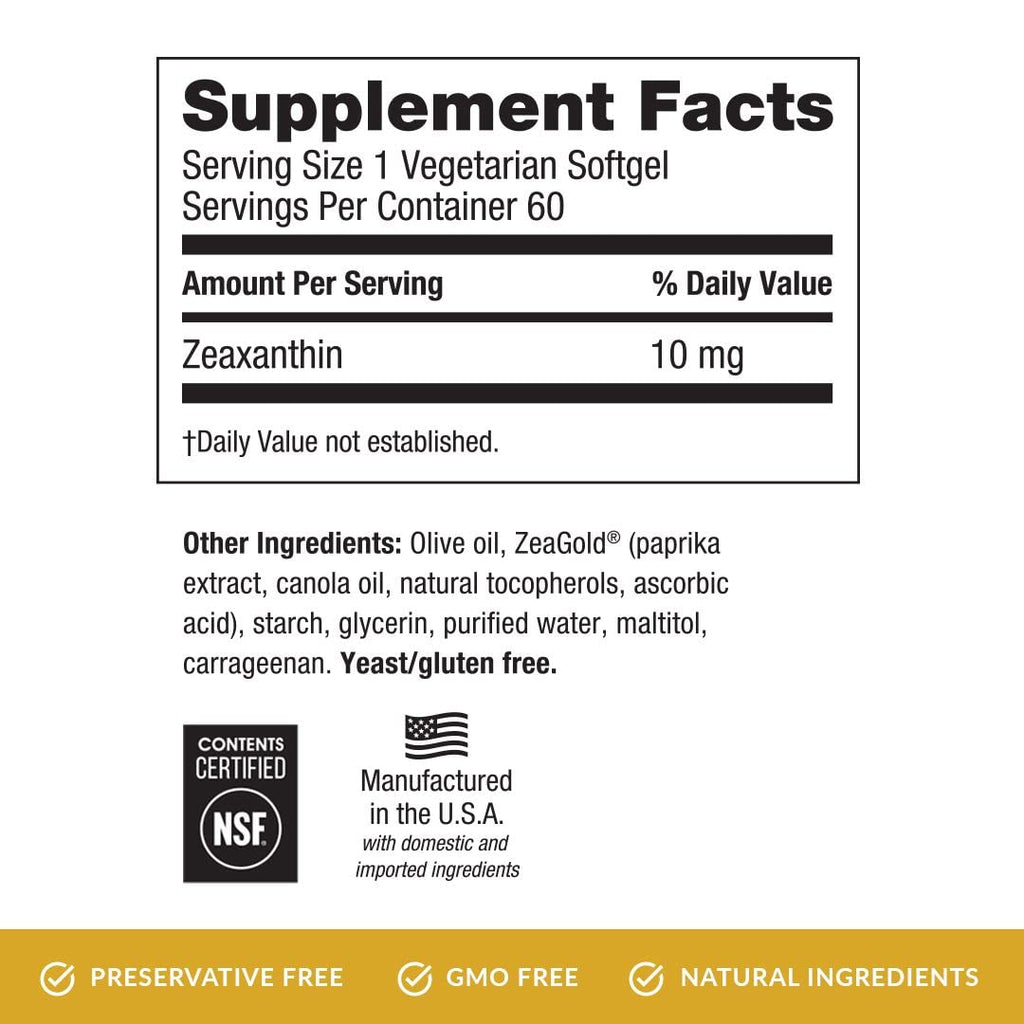 EyePromise Zeaxanthin Eye Health Supplements - 60 Softgels