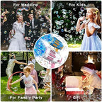Bubble Machine Automatic Bubble Gun with Bubble Refill Solution, Bubbles Kids Toys for Girls Boys 3 4 5 6 7 8 9 10 11 12 Years Old, Summer Fun Outdoor Toy Birthday Party Favors(No Dip)