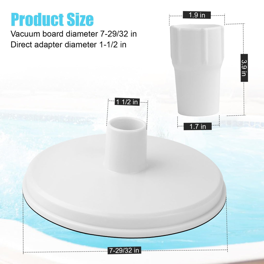 SP1106 Pool Skimmer Vacuum Plate and 1-1/2" Pool Spiral Wound Vacuum Hose Cuff for Hayward SP1082 1084 1085 1075 In-Ground Pool Skimmer - Connects Vacuum Head & Skimmer Threaded ABS Plastic