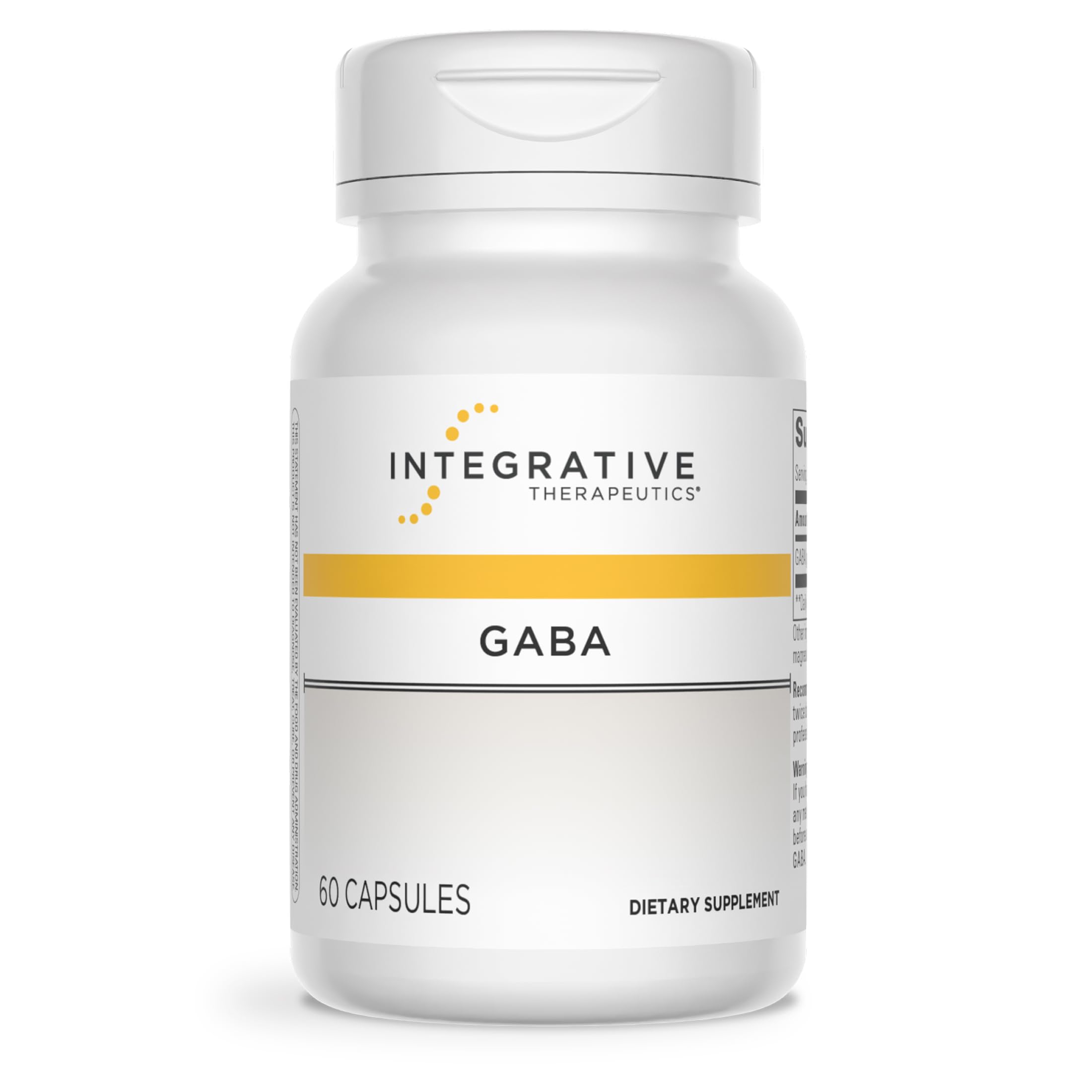 Integrative Therapeutics GABA - Brain Health Supplement that Supports Nerve Cell Function* - Support Neurochemical Balance & Neurotransmitter Production* - Dairy-Free - 60 Capsules (60 Servings)