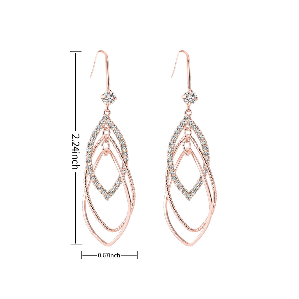 14K Gold 925 Silver Hoop Hypoallergenic Teardrop Dangle Earrings for Women