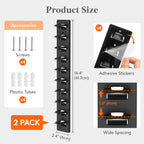 Lifewit Wall-Mounted Hat Organizer, 20 Baseball Caps Storage with Elastic Clamps (Each Holds 10), Hat Display Rack for Door, Retail Store, Nails or Adhesive, Closet Cap Holder, Black, 2-Pack