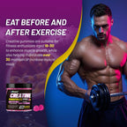 Creatine Monohydrate Gummies 6g for Men & Women, Potent Creatine Supplement, Chewables Creatine for Energy Boost, Increase Strength and Build Muscle, Gluten-Free, Sugar Free,120 Count