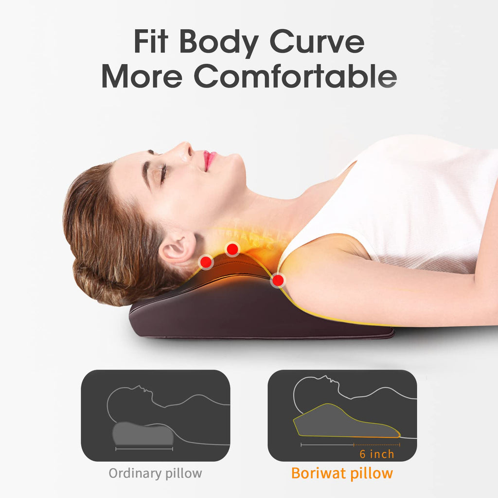 Boriwat Back Massager Neck Massager with Heat, Shiatsu Massage Pillow for Pain Relief, Massagers for Neck and Back, Shoulder, Leg, Gifts for Men Women Mom Dad, Stress Relax at Home Office and Car