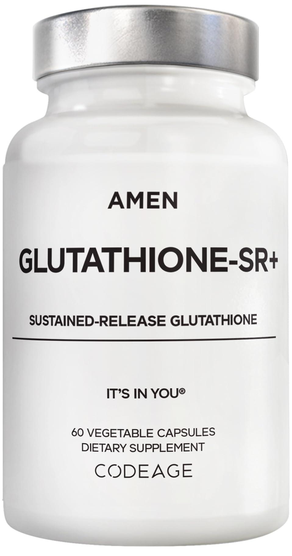 Amen Glutathione-SR+ Sustained-Release Glutathione Supplement, 60 Capsules