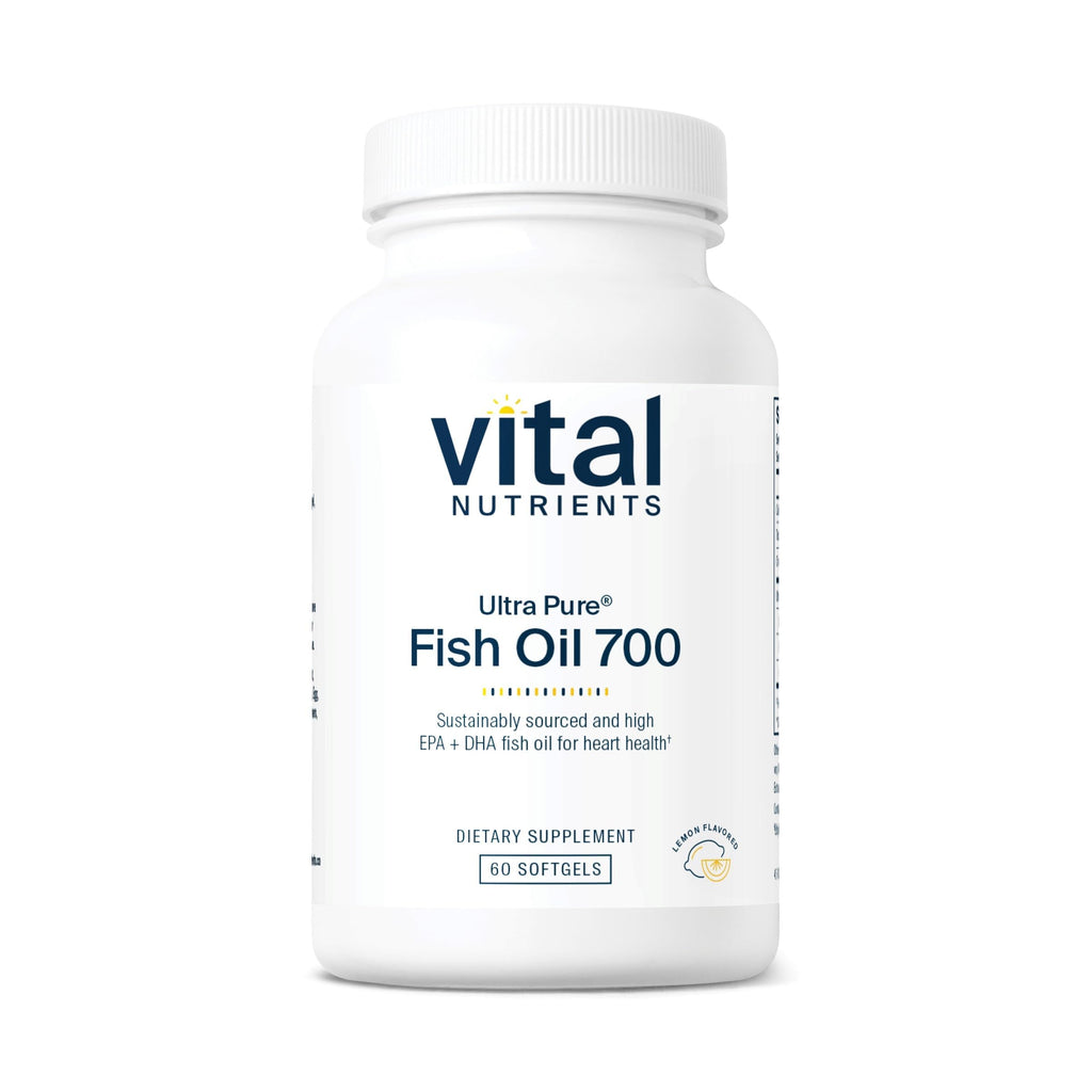Vital Nutrients Ultra Pure Fish Oil 700 - Supports Heart, Brain, and Joint Health* - Sustainably Sourced High EPA & DHA Omega-3 Fatty Acid - Lemon Flavor - Gluten, Dairy & Soy Free - 60 Softgels