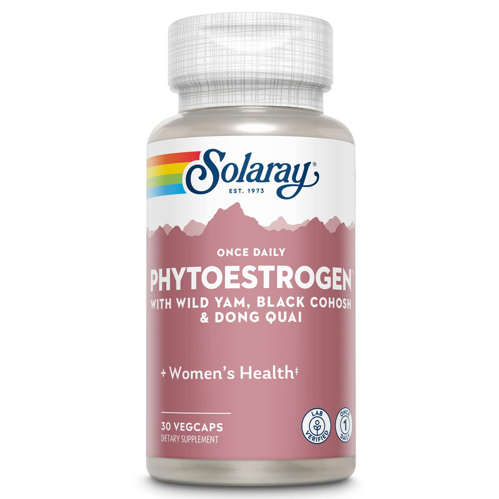 SOLARAY Once Daily Phytoestrogen - Phyto Estrogen Supplement for Women with Black Cohosh, Dong Quai, Wild Yam, Soy Isoflavones - Women's Health Support - 60-Day Guarantee, 30 Servings, 30 VegCaps