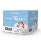 Amazon Basics Scented Trash Bags, Tall Kitchen Drawstring, Clean Fresh Scent, 13 Gallon, 200 Count, Pack of 1
