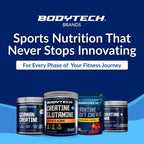 BodyTech Creatine + Glutamine with Beta Alanine Powder, Supports Training & Recovery, Pre Workout & Post Workout Supplement for Men & Women, Unflavored, Gluten Free, 10.8 Oz, 30 Servings