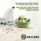 Nevlers White Himalayan Salt Inhaler for Lungs & Nose w/ 6 Oz Coarse Pink Himalayan Sea Salt | Portable Ceramic Himalayan Pink Salt Inhaler | Natural Homeopathic Sinus & Asthma Relief Smelling Salts