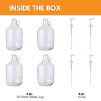 Glass Laundry Detergent Dispenser 4-Pack with Pumps | 1 Gallon Glass Jug