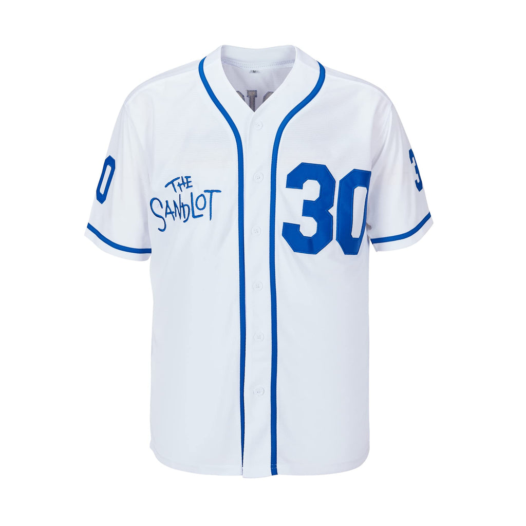 Youth #30 Sandlot Benny The Jet Rodriguez Movie Kids Baseball Jersey Stitched Christmas Summer White Size S