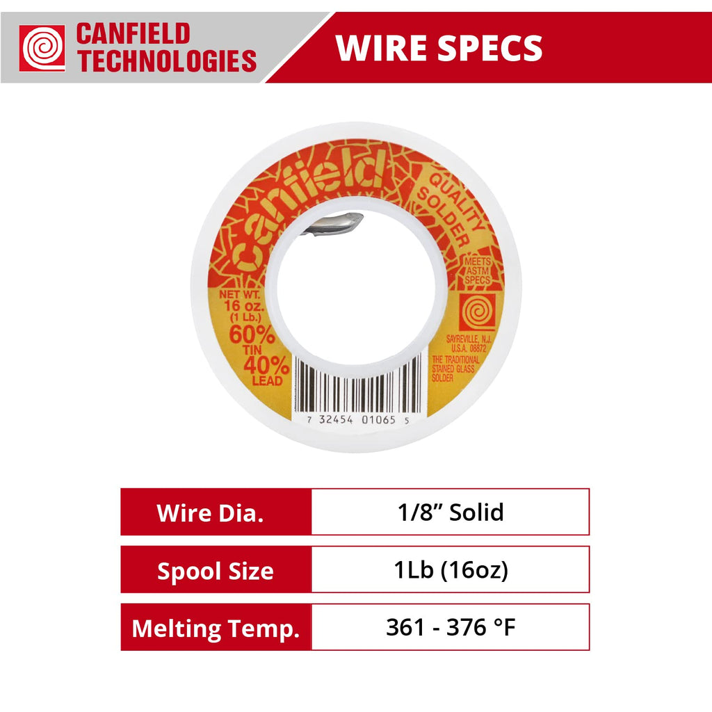 Canfield 60/40 solder for stained glass 4 Lb. Pack