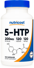 Nutricost 5-HTP 200mg, 120 Vegetarian Capsules (5-Hydroxytryptophan) - Non-GMO & Gluten Free
