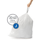 simplehuman Code J Custom Fit Trash Can Liner, 3 refill packs (60 Count), 30-45 Liter / 8-12 Gallon