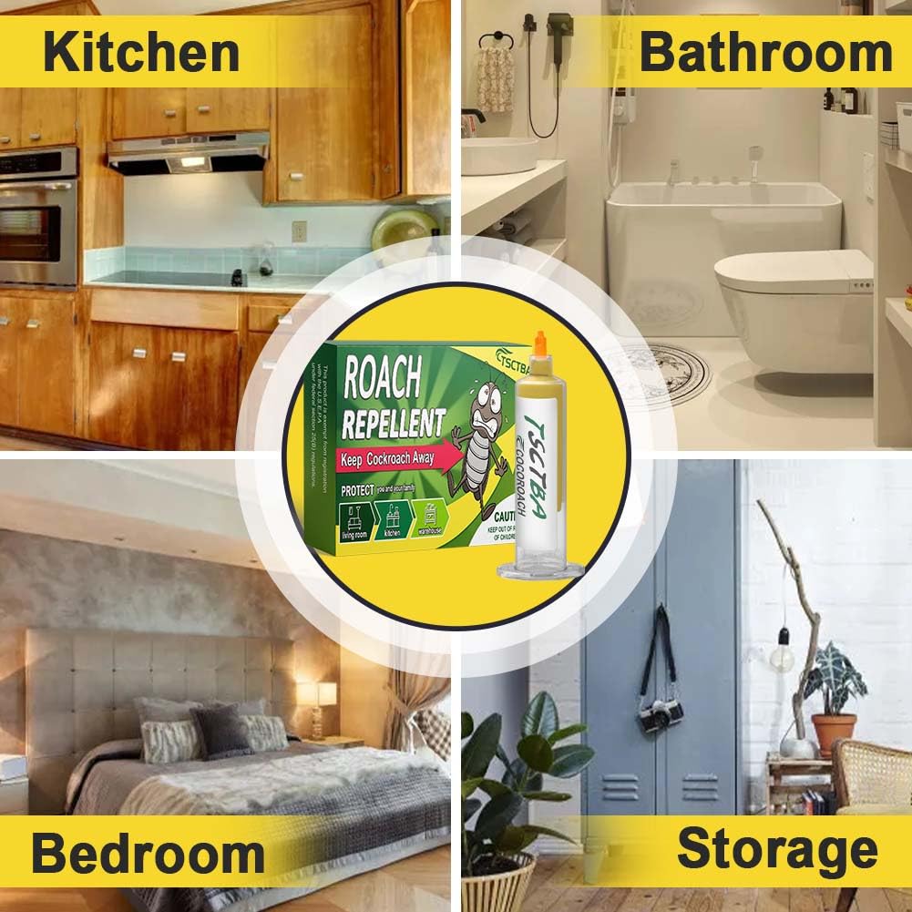 TSCTBA Cockroach Repellent, Cockroach Deterrent,Roach Away, Natural Roach Repellent Indoor, Eco-Friendly Indoor Outdoor - Strongly and Effectively Roach Control - 4P