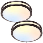 2-Pack 36W LED Ceiling Lights, 13inch Oil Rubbed Bronze Flush Mount Light Fixtures 3600LM 2700K/3000K/4000K/5000K/6500K Adjustable Ceiling Lights, Modern Dimmable Lighting for Kitchen Hallway Bathroom