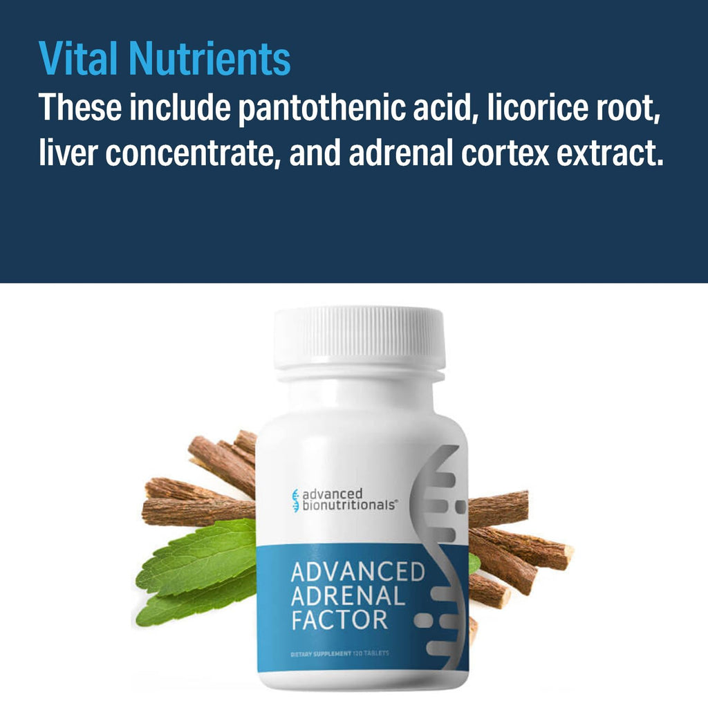 ADVANCED BIONUTRITIONALS – Advanced Adrenal Factor, Adrenal Gland Support for Cortisol, Energy, Adrenal Gland Function, Adrenal Cortex Extract, Non GMO, Gluten Free, Dairy Free, Vegan (120 Tablets)