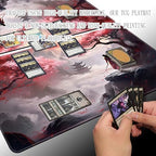 MTG Playmat Size 24x14in Free Storage Bags Non-Slip Backing, Ideal for Card Game Enthusiasts TCG Playmat (Sky Tower-No Deck)