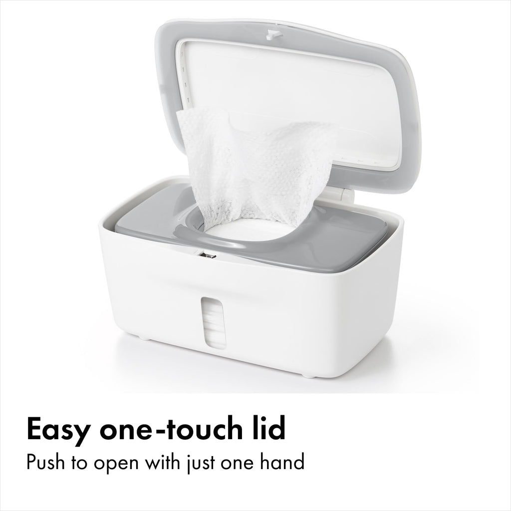 OXO Tot Perfect Pull Baby Wipes Dispenser, Refillable Wipe Holder, Gray