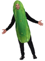 Spooktacular Creations Halloween Pickle Costume Adult, Unisex Food Costume for Men, Green Fruit Jumpsuit Outfit for Dress Up, Cosplay, Themed Parties (Medium)