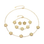 UOOANUO Clover Neckalce Bracelet Earring Set for Women 14K Gold Plated Stainless Steel Four Leaf Clover Jewelry Set